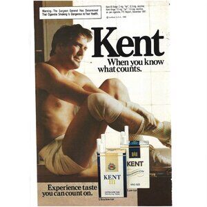 Kent Cigarette Ad Tobacco 1980s Vintage Print Ad